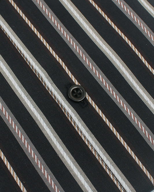 Black & Brown Textured Lining Shirt