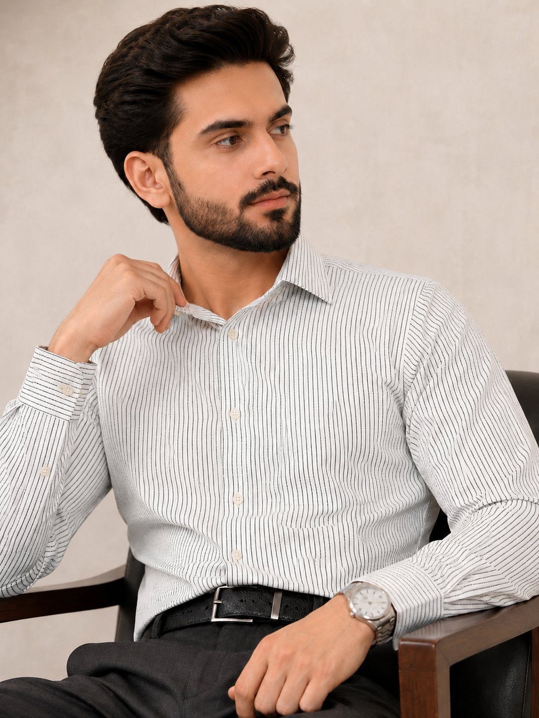 Textured Lining Dress Shirt