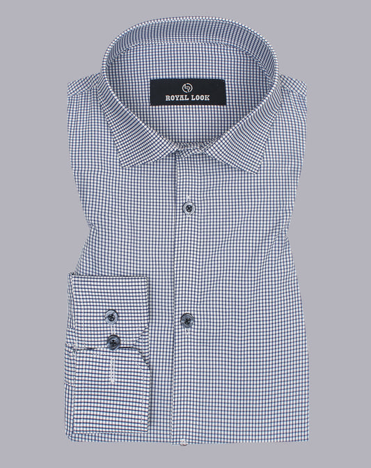 Blue Small Boxes Check Shirt