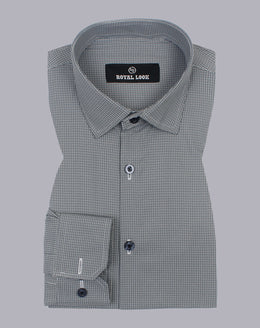 Slim Boxes Check Black & White Shirt