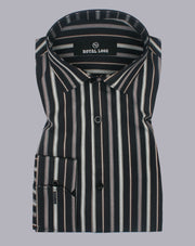 Black & Brown Textured Lining Shirt