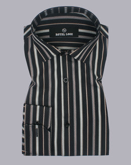 Black & Brown Textured Lining Shirt