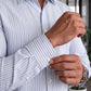 White & Blue Lining Dress Shirt