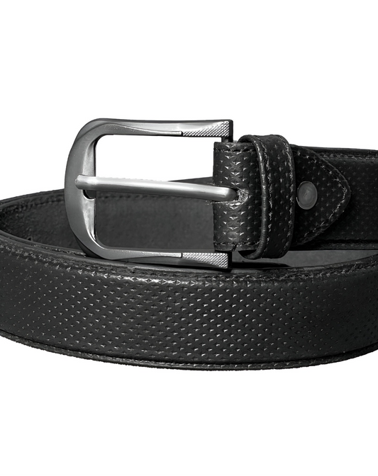 black textured Leather belt