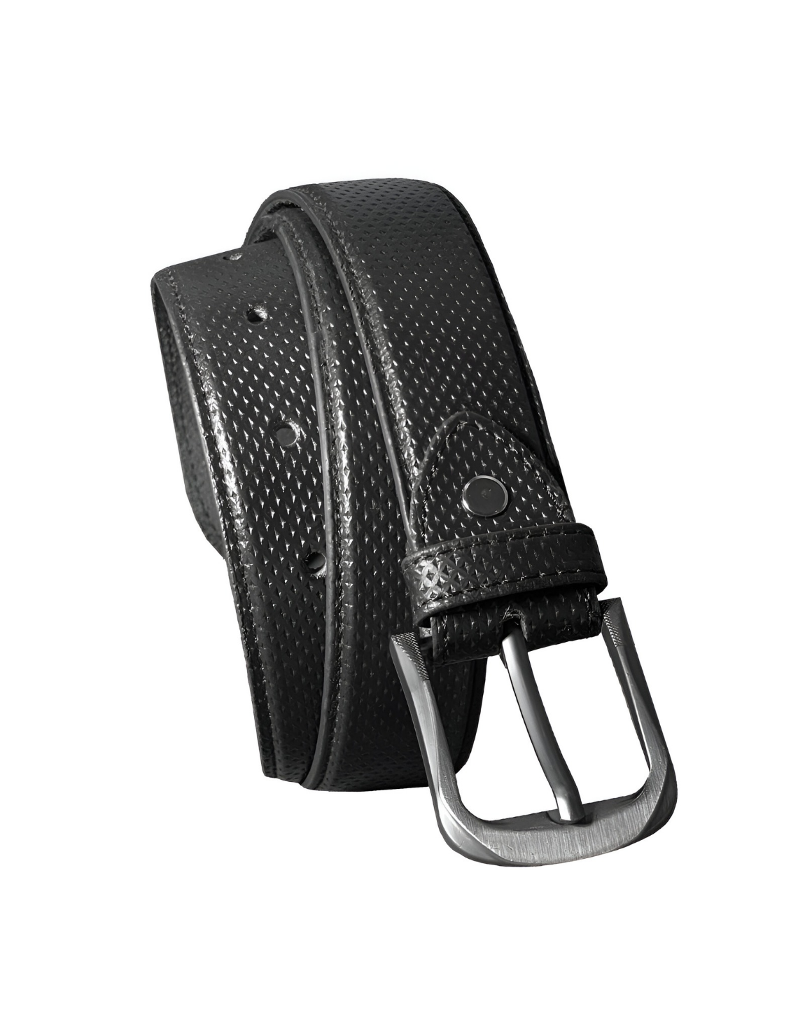 black textured Leather belt
