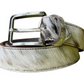 White Leather Fur belt