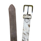 White Leather Fur belt