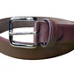 Brown doted brown plain Leather belt