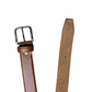 Brown doted brown plain Leather belt