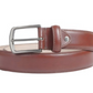 dark brown plain leather belt
