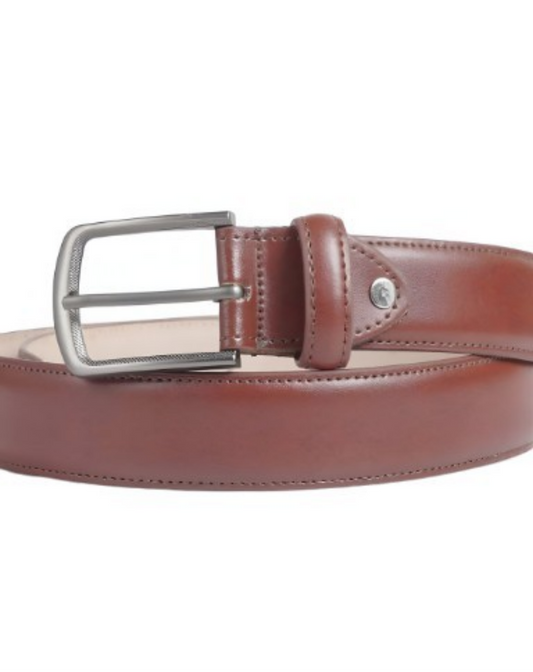 dark brown plain leather belt