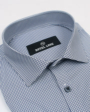 Blue Small Boxes Check Shirt