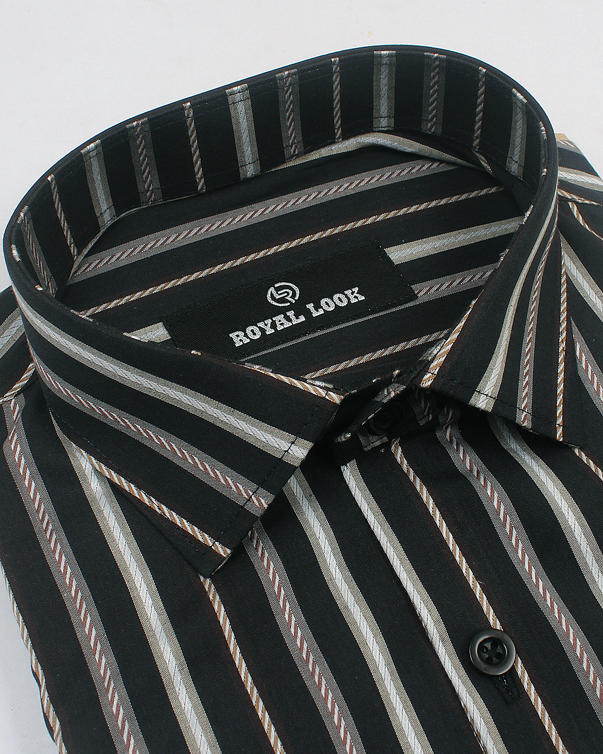 Black & Brown Textured Lining Shirt