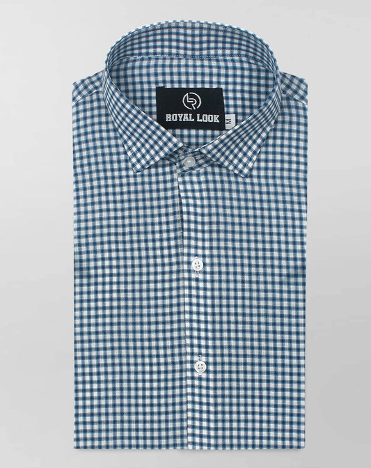 Dark Green Boxes Check Shirt