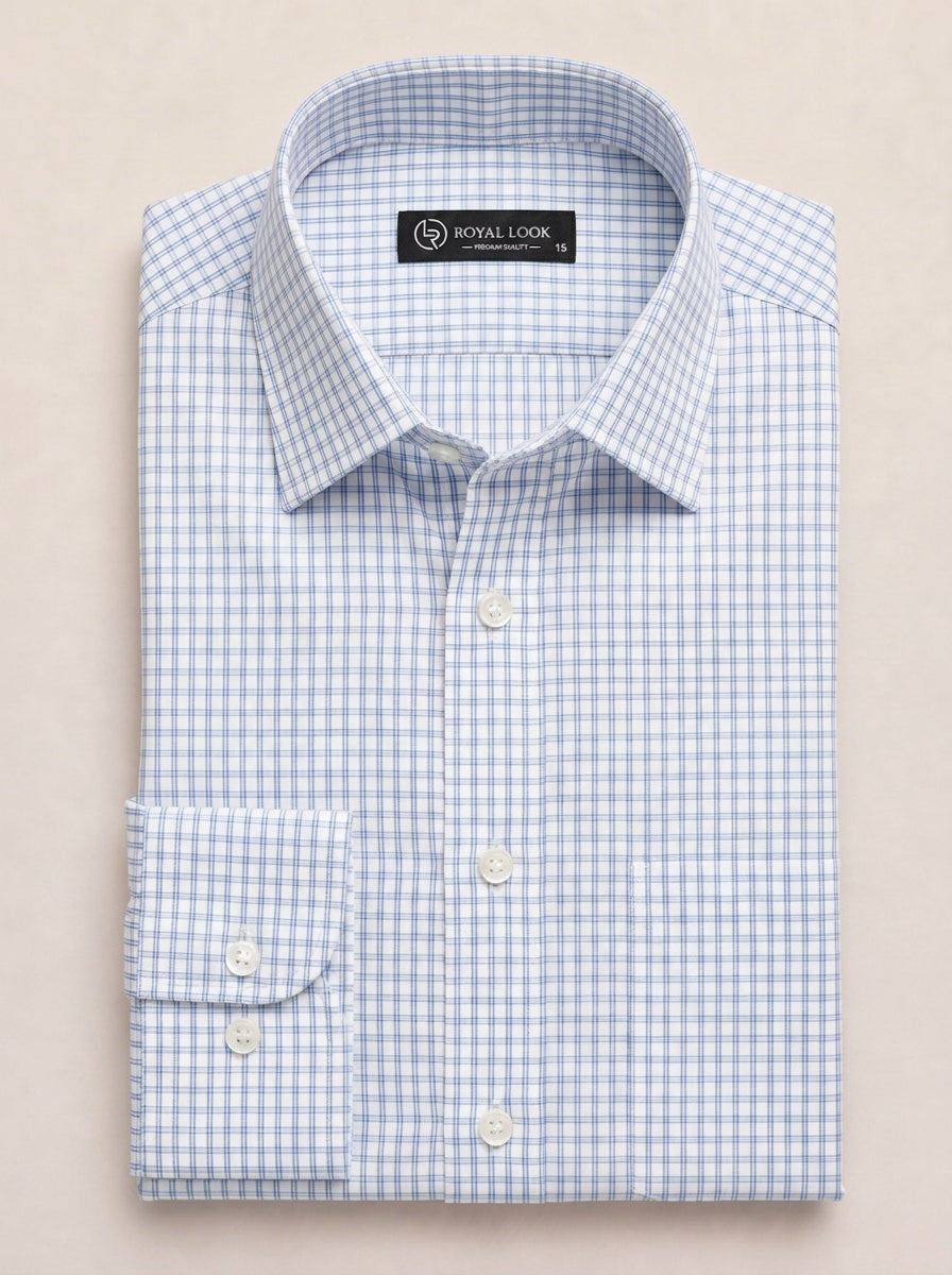 Light Blue Boxes Dess Shirt