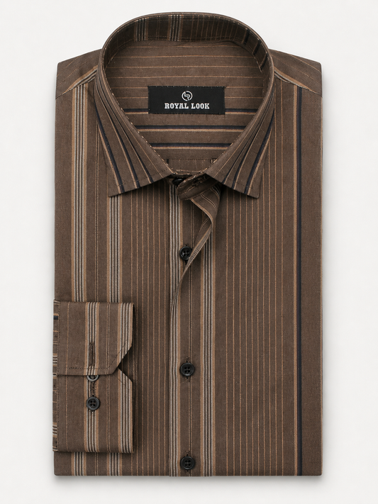 Dark & Light Brown Shaded Lining Shirt