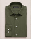 Olive Green Plain Dress Shirt