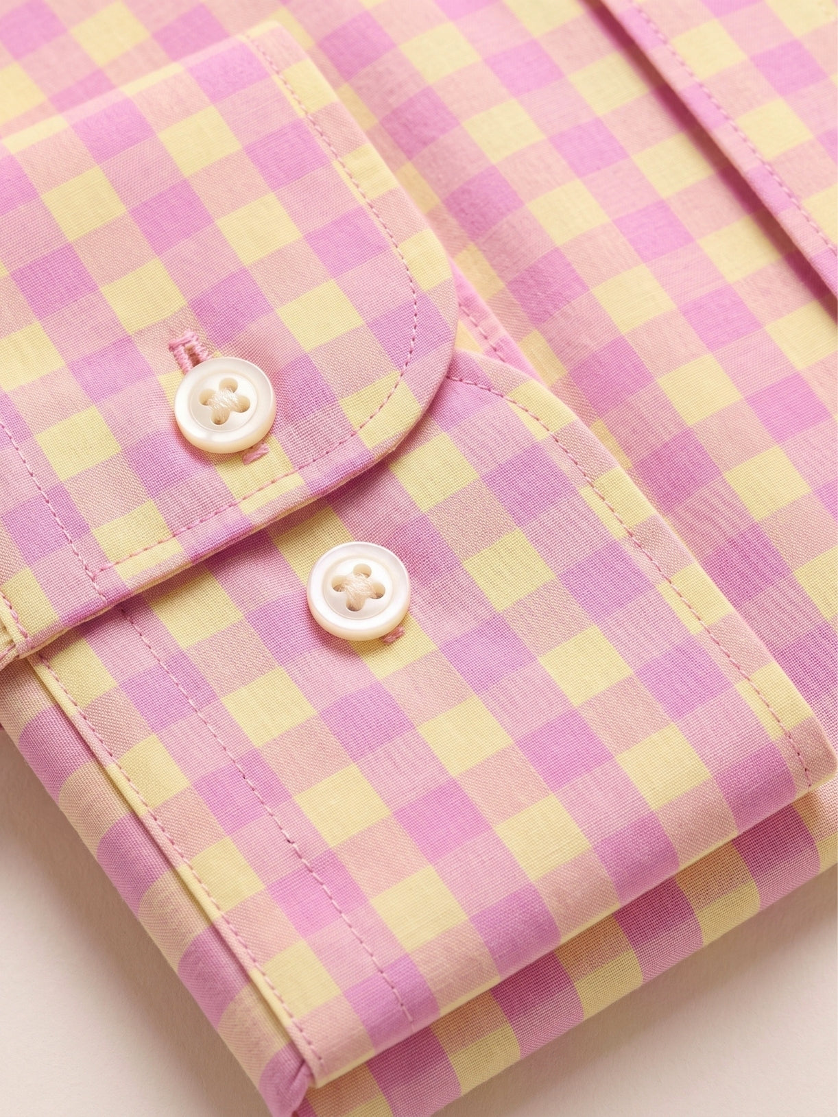 Yellow & Pink Check Dress Shirt