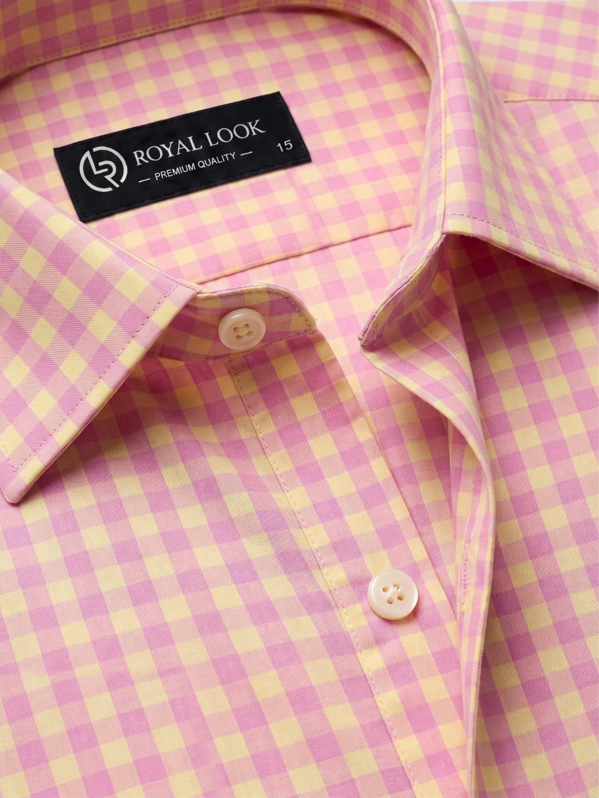 Yellow & Pink Check Dress Shirt