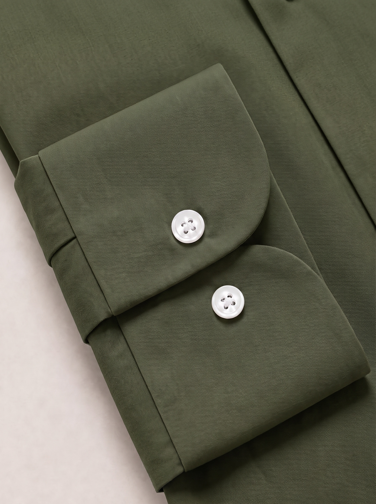 Olive Green Plain Dress Shirt