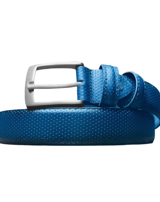 Blue doted plain Leather belt