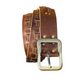 Light brown cut  style leather belt