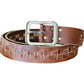 Light brown cut  style leather belt