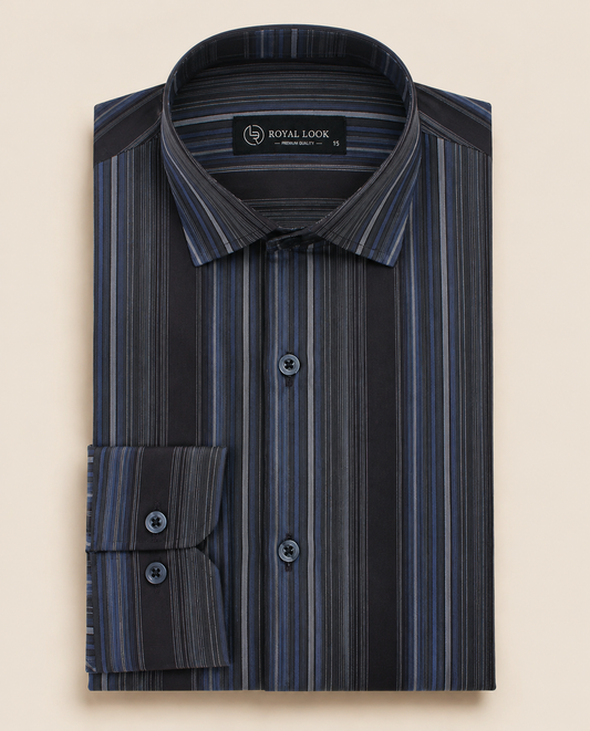 Blue & Brown Shaded Lining Shirt