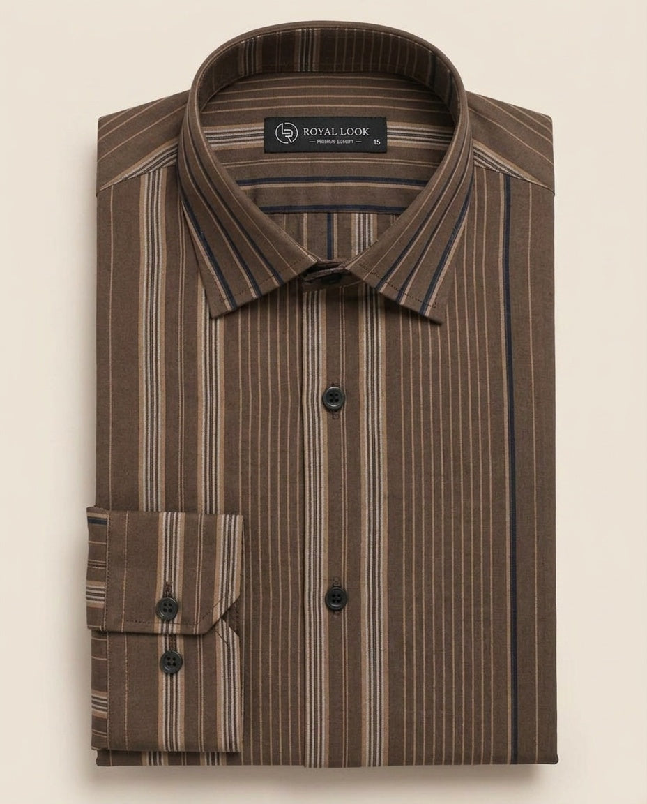 Dark & Light Brown Shaded Lining Shirt