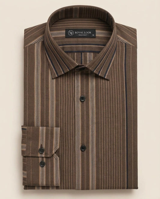 Dark & Light Brown Shaded Lining Shirt